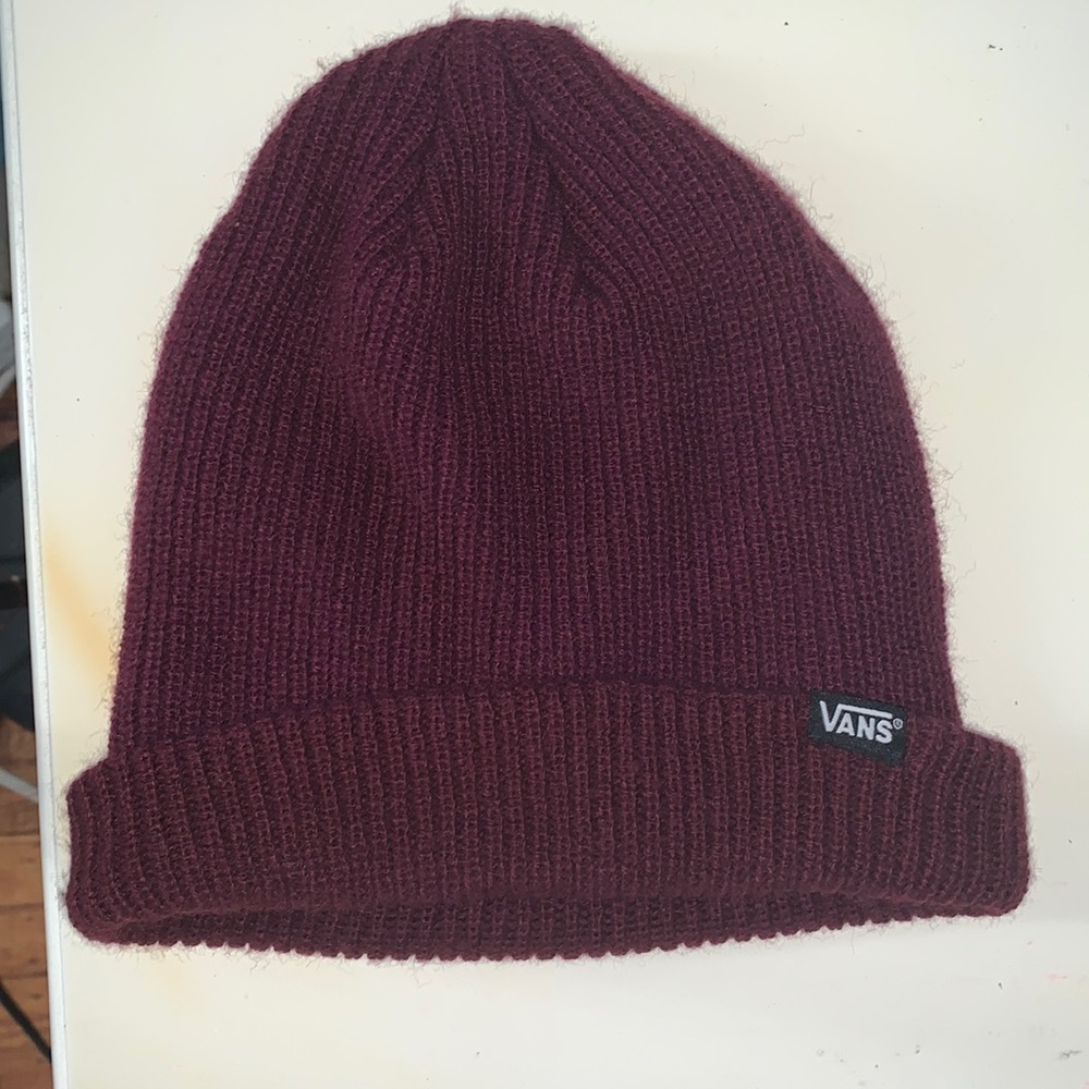 Burgundy Vans Beanie